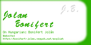 jolan bonifert business card